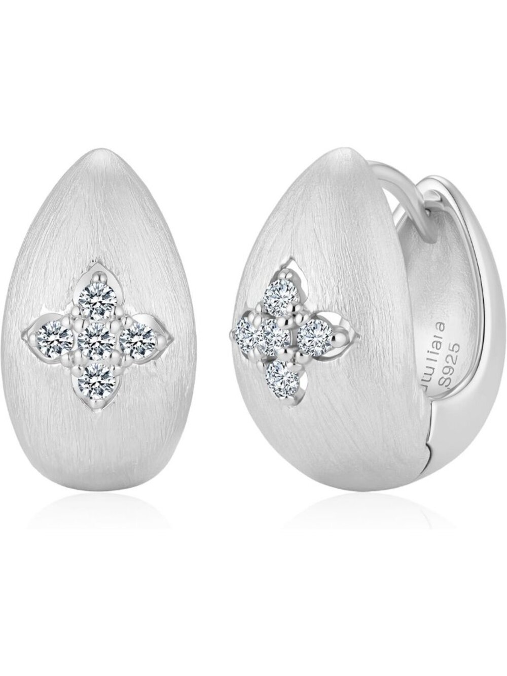 Chunky Moissanite Hoop Earrings for Women - Gold Teardrop Huggie Style